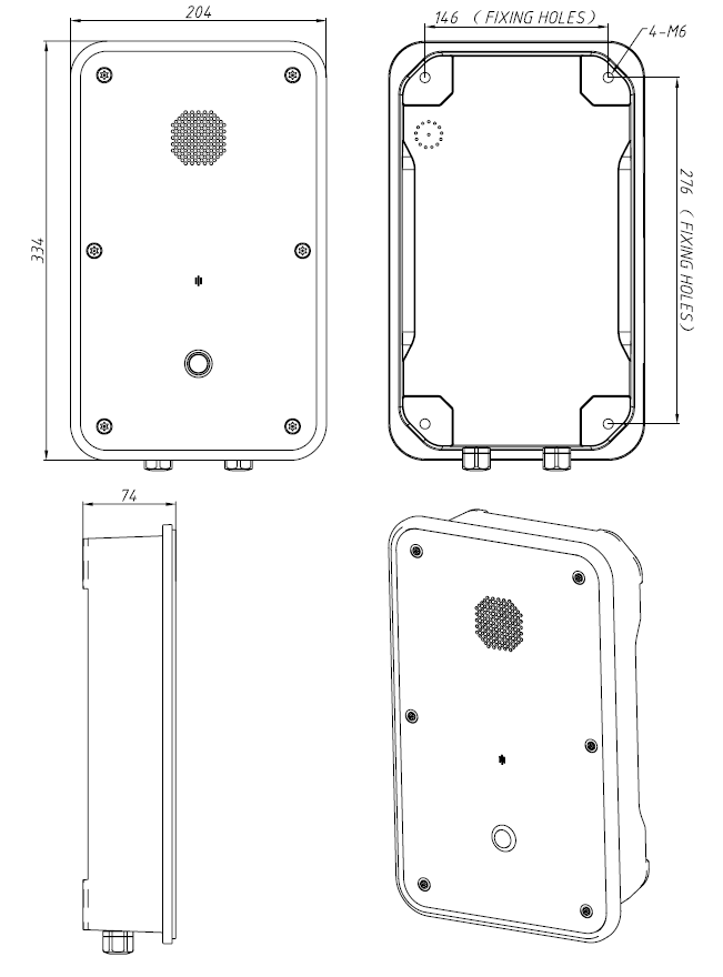 Drawing Telefono Industrial JR104-SC